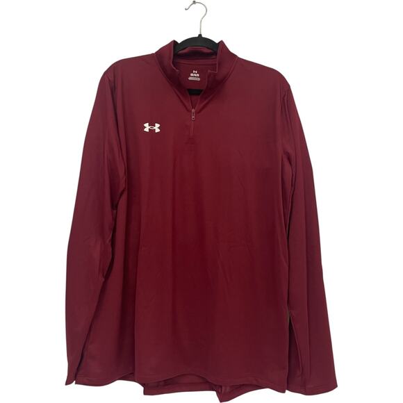 Under Armour UA Team Tech 1/4 Zip Long Sleeve Maroon Men's Sz L NWT - Picture 1 of 9